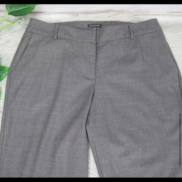 Eileen Fisher Gray Slim Cut Cropped Wool Pants Women’s Plus Size 16 - Picture 6 of 7